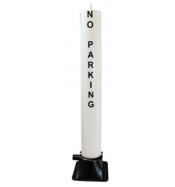 Large White Fold Down Steel Security Post