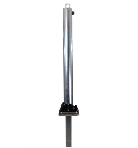 Galvanised 76mm Fold Down Parking Post With Ground Spigot, Integral Lock & Chain Eyelet