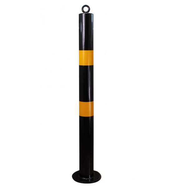 76mm Bolt Down Steel Bollard – Black & Yellow