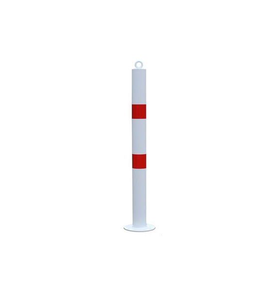 76mm Bolt Down Bollard – White & Red