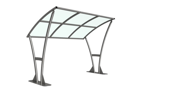 Newton Cycle Shelter With PETG Roof – Galvanised Steel Frame Open Sided