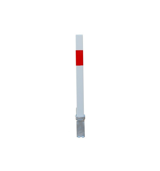 White & Red Removable Parking & Security Post With Padlock & 3 Keys