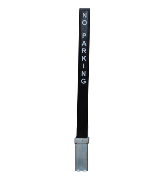 Heavy Duty Black Removable Security Post & No Parking Logo