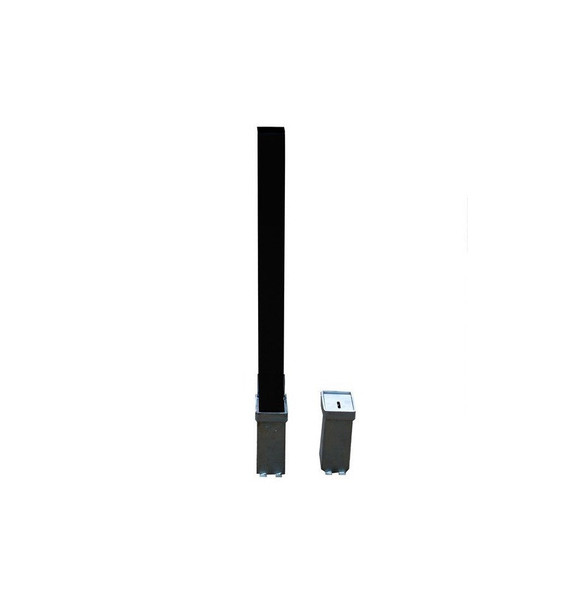 Heavy Duty Black Removable Security Post & 2 x Ground Bases