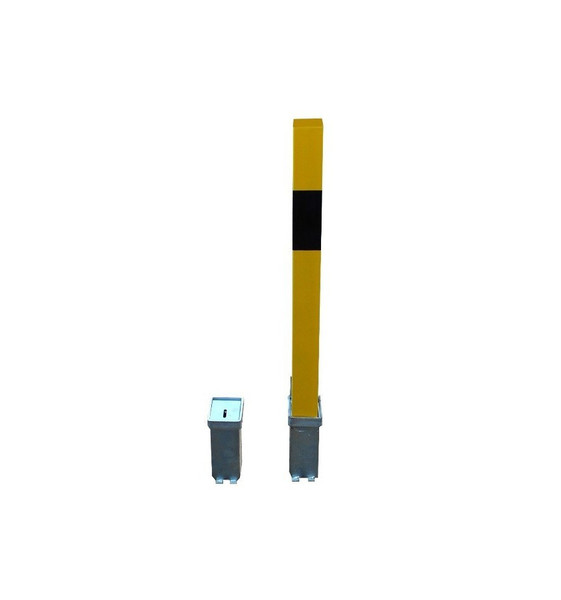 Heavy Duty Removable Security Bollard With 2 x Ground Bases