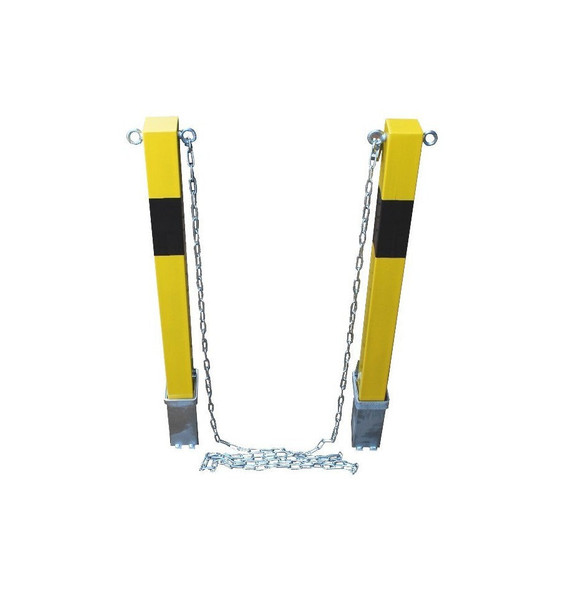 2 x Heavy Duty Removable Security Bollards/Posts & Chain