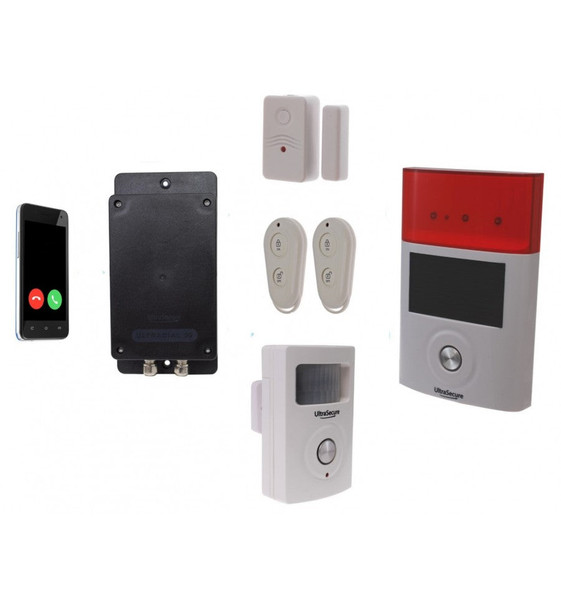 Battery GSM UltraDIAL Alarm with PIR, Door Contact & Solar Siren