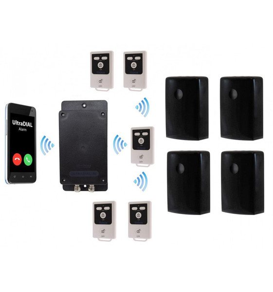 Battery Covert GSM UltraDIAL Alarm With 4 x Outdoor BT PIR’s