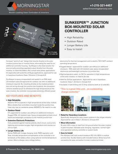 Morningstar SK-6 Controlador solar SunKeeper de 12VCC y 6A