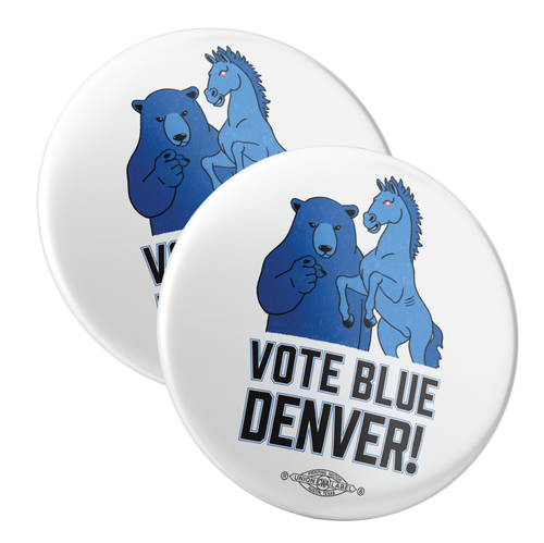 Vote Blue Denver (2.25" Pin-Back Button -- Pack Of Two!)