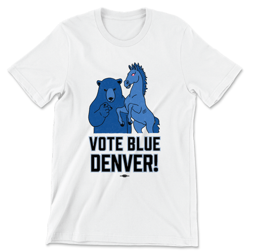 Vote Blue Denver (Unisex White Tee)