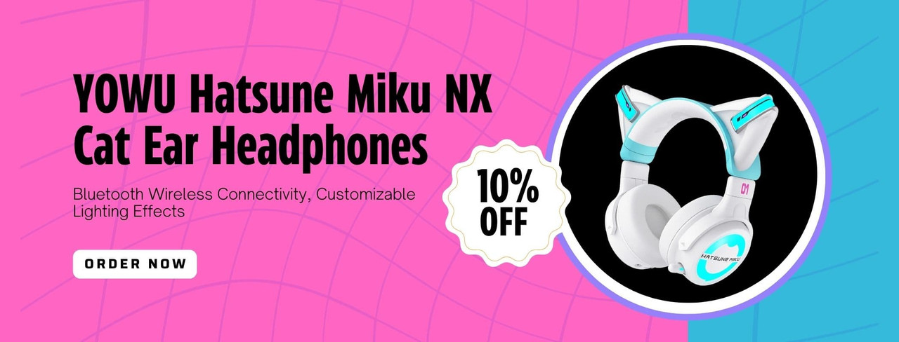 Black Friday | YOWU Hatsune Miku NX Cat Ear Headphones | Panda Wagon