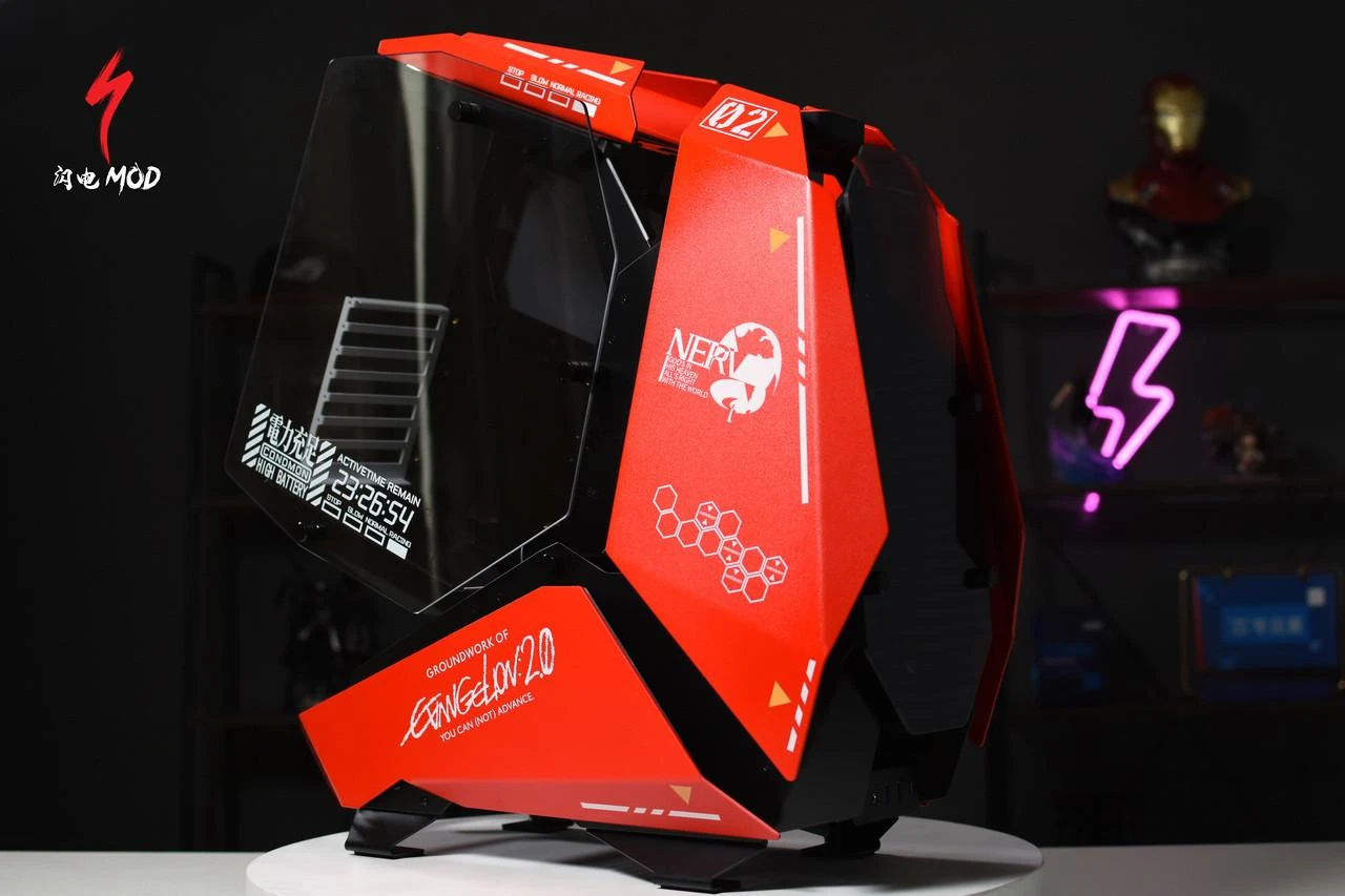 Eva Computer Case Evangelion EVA-02 Asuka Themed Gaming PC Case Jonsbo MOD 5