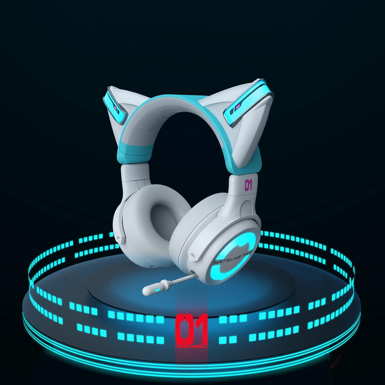 YOWU Hatsune Miku NX Cat Ear Bluetooth Wireless Headphones for