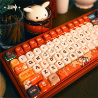Keyboard structure graphic identifying sound-damping layers and a quick-release 3,000 mAh battery design.