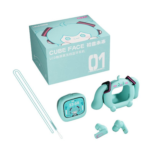  BilibiliGoods x Hatsune Miku Cube Face LCD Screen Special Edition Wireless Bluetooth Earbuds 