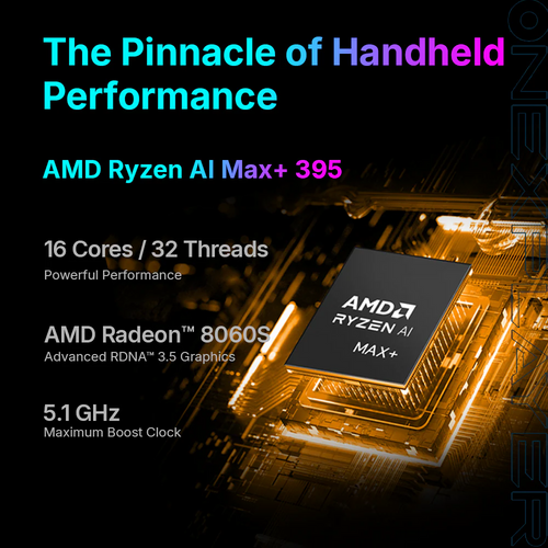 OneXFly APEX Handheld Gaming PC, Ryzen AI Max+ 395, Liquid Cooling, 8” 120Hz VRR Display
