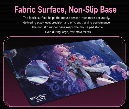 Razer Wuthering Waves Denia Gigantus V2 Pro Gaming Mousepad Fabric Surface, Non-Slip Base