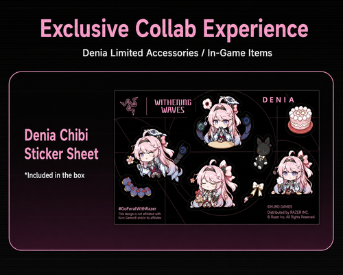 Denia Chibi Sticker Sheet Comes with Razer Wuthering Waves Denia Gigantus V2 Pro Gaming Mousepad