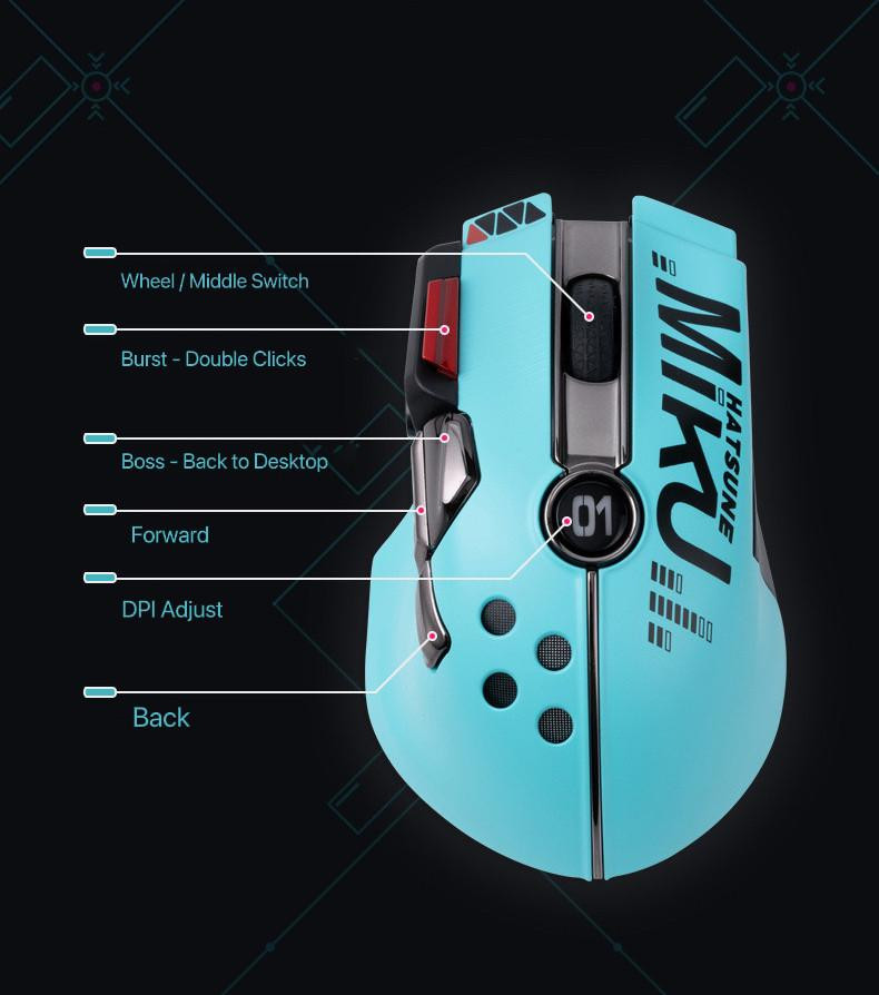  Moeyu x Vocaloid Hatsune Miku RGB Wireless Mouse 