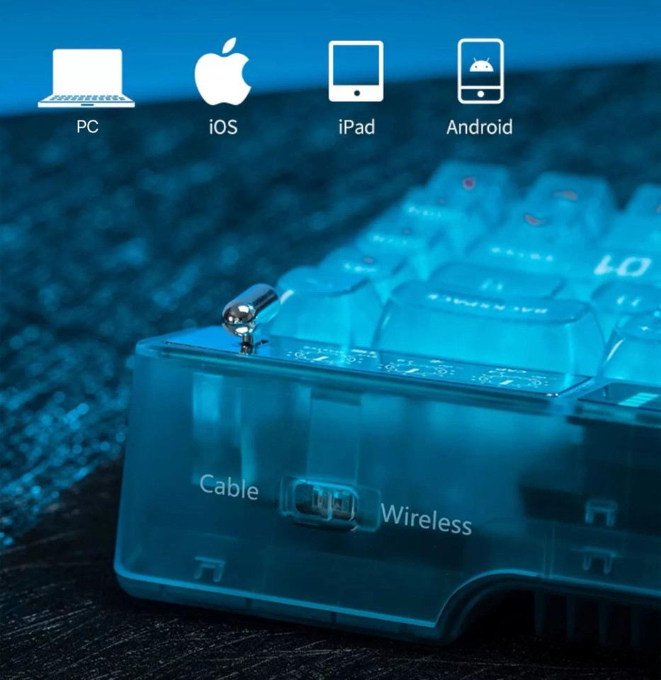 Machenike Moeyu x Machenike x Hatsune Miku Collab Heart of Esports 68 Key RGB  Wireless Mechanical Gaming Keyboard 