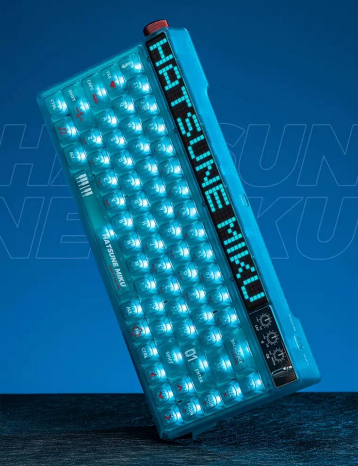 Machenike Moeyu x Machenike x Hatsune Miku Collab Heart of Esports 68 Key RGB  Wireless Mechanical Gaming Keyboard 