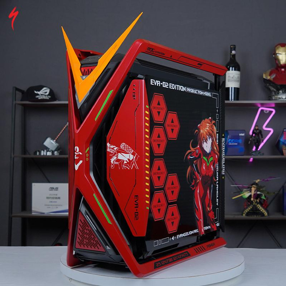Lightening MOD Evangelion EVA-02 Asuka Langley Sohryu Themed PC Case ASUS ROG Hyperion GR701 