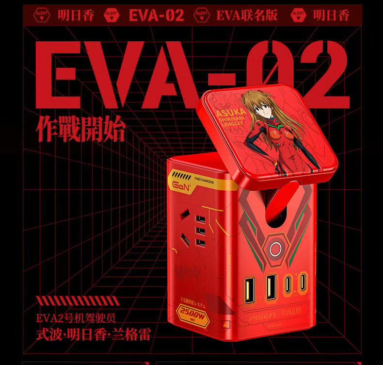 PISEN x Evangelion EVA GaN 65W Fast Charging Multi-port Desktop