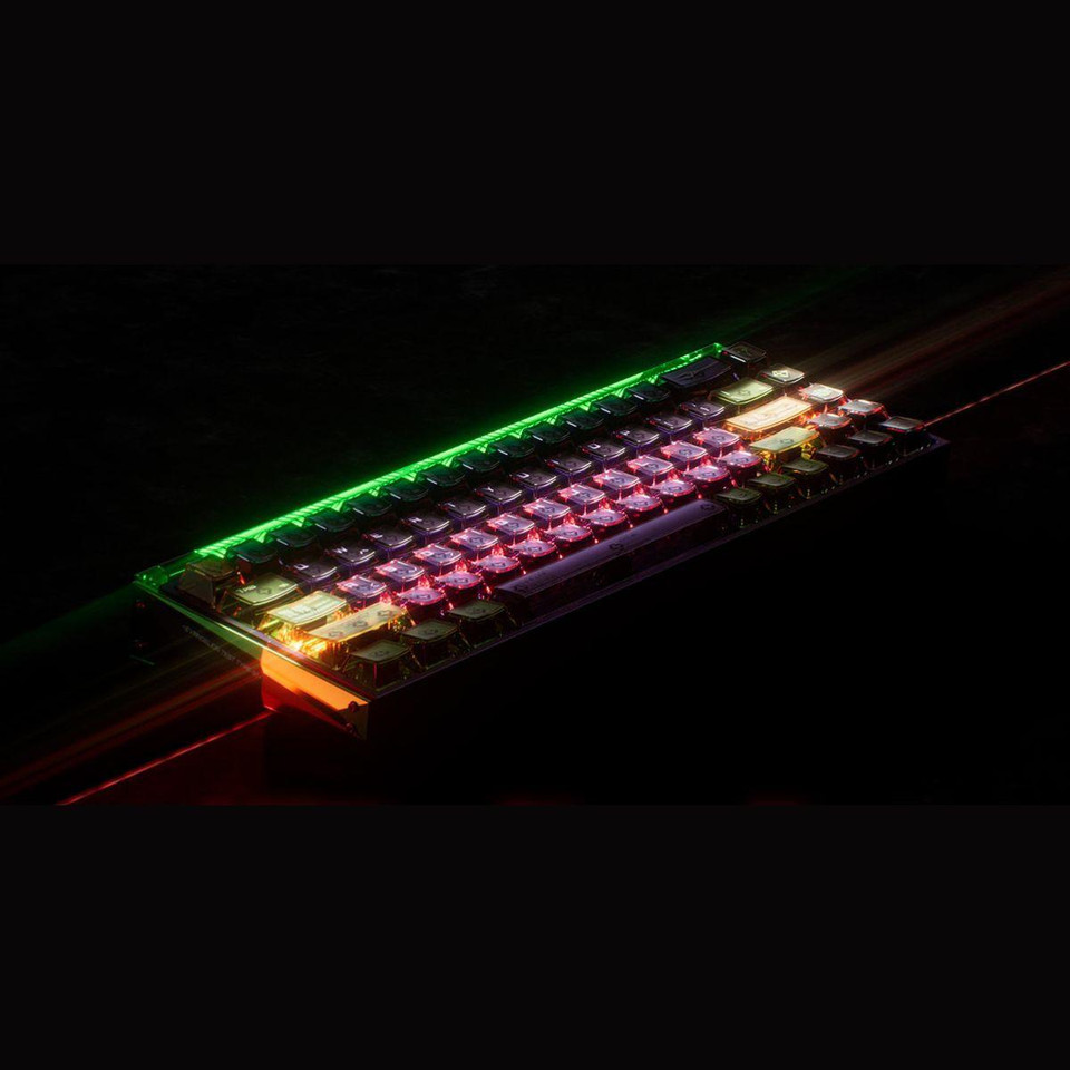Panda Wagon MelGeek Evangelion MADE68 Ultra EVA-01 Limited Edition Mechanic Gaming Keyboard, illuminated with vibrant RGB lighting and featuring a sleek, futuristic design.