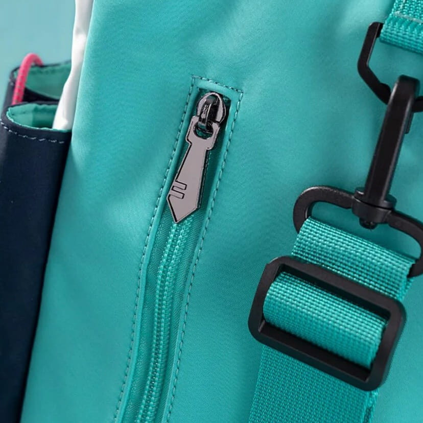 Moeyu x Hatsune Miku Future Rhythm Backpack Side Zipper Pocket Details | Panda Wagon