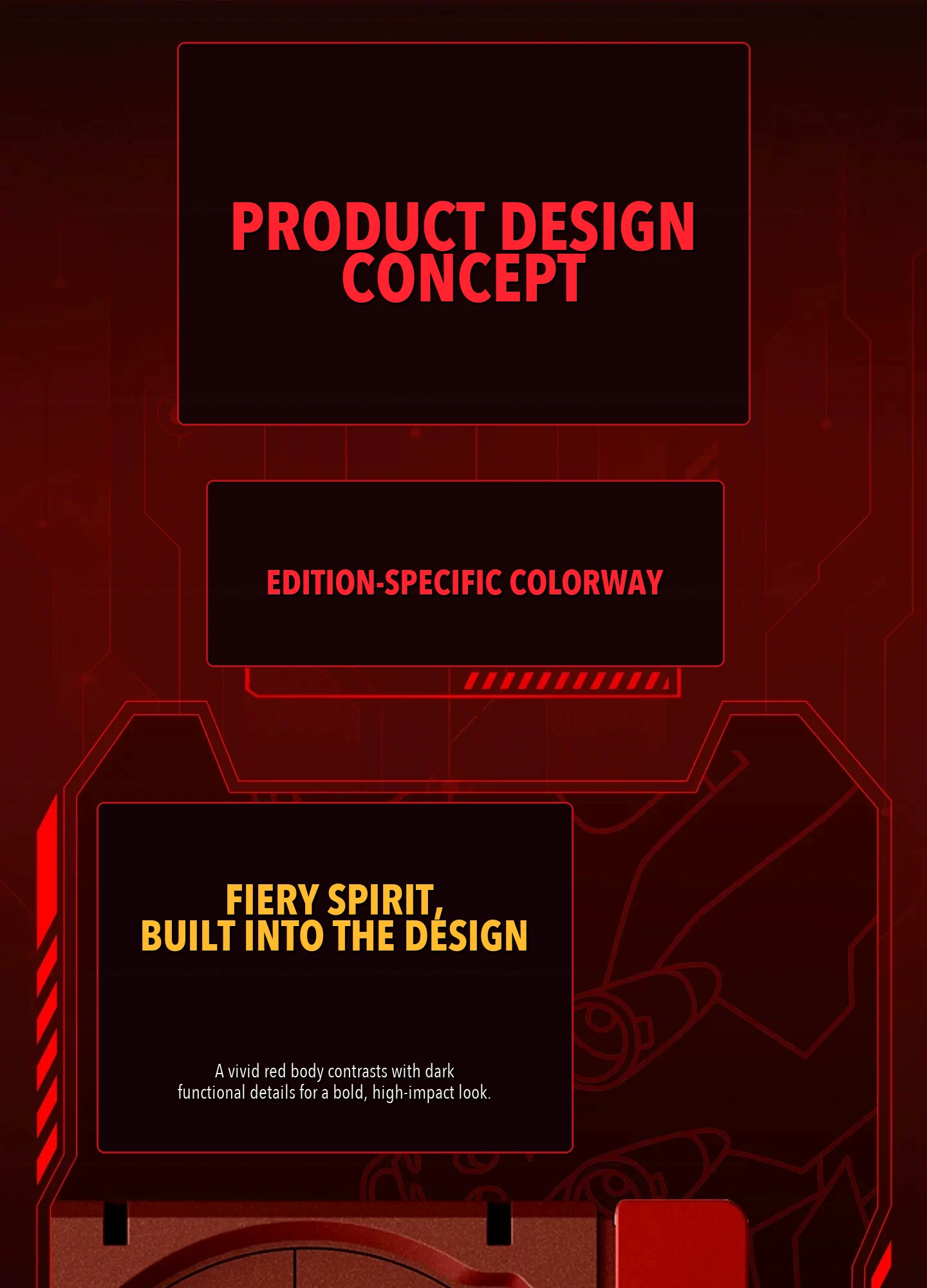 Red and dark detailing on the Evangelion-themed R300 CD player, highlighting the edition colorway