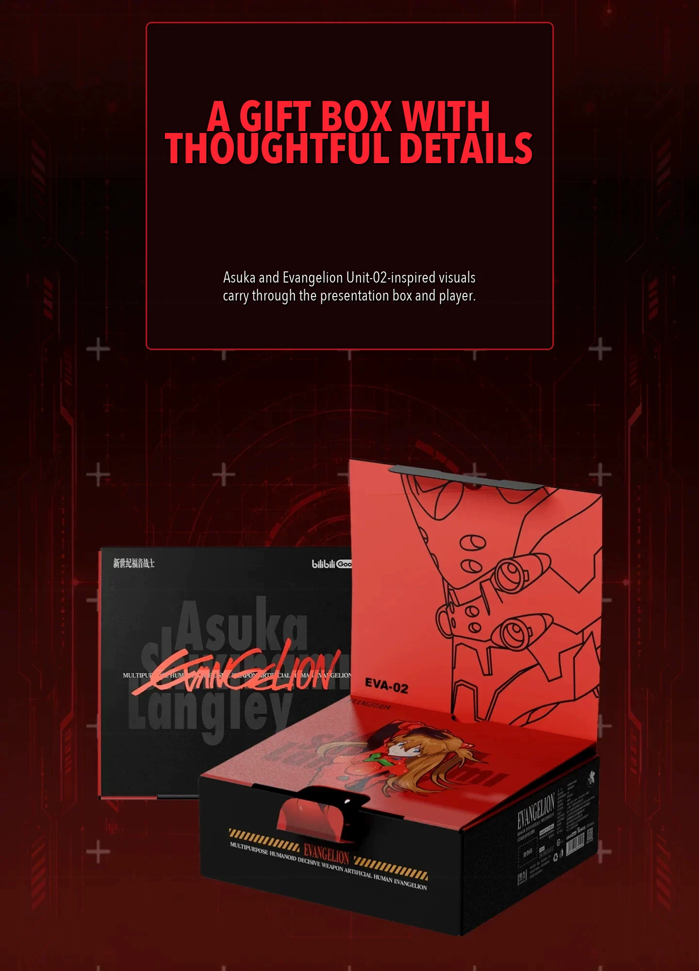 Evangelion RE:CORD R300 presentation box and red Asuka Shikinami Langley player