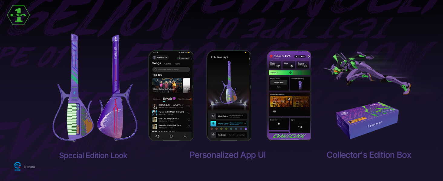 Enya_Evangelion_EVA_01_Cyber-G_Stringless_Guitar_Features
