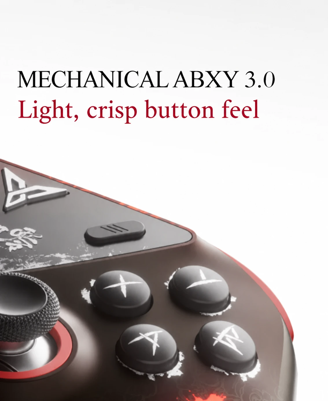 Close-up of the Flydigi APEX 6 Pro ABXY buttons.