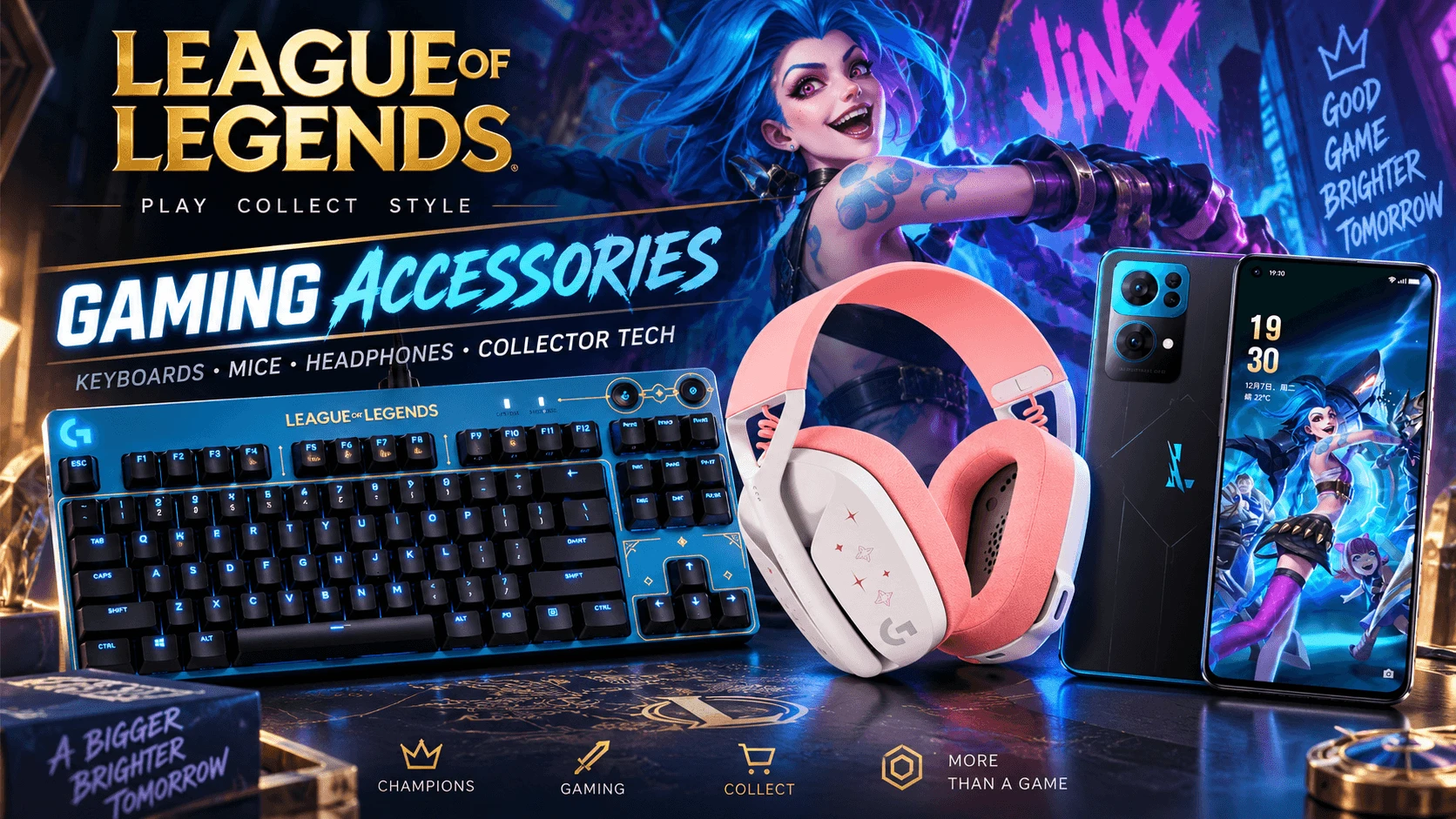 League of Legends Gaming Accessories Keyboards, Mice, Headphones & Collector Tech