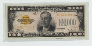 Today’s Currency Story: America’s $100,000 Bill