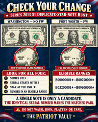 Check Your Change: The Series 2013 $1 Duplicate-Star-Note Hunt