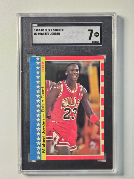 1987 Fleer Michael Jordan Sticker SGC 7 NM