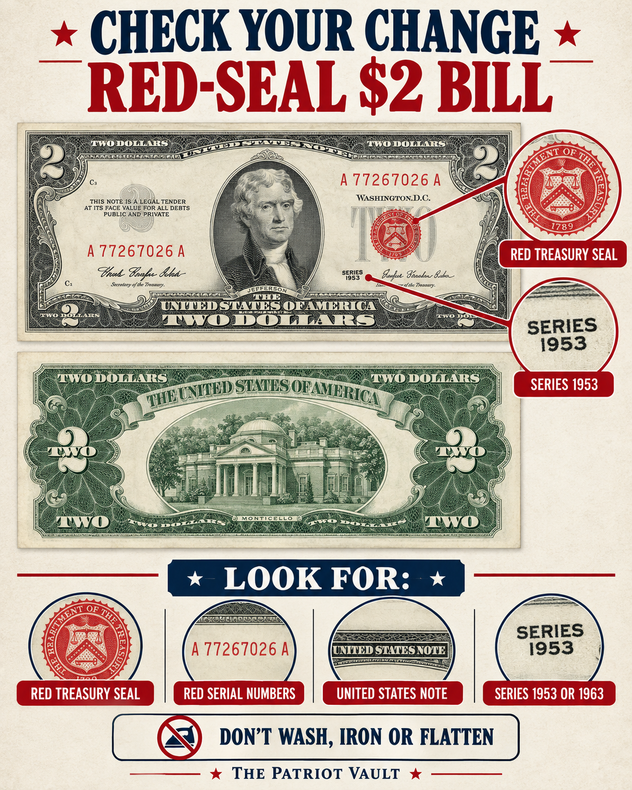 Check Your Change: Red-Seal $2 Bills Worth More Than Face Value