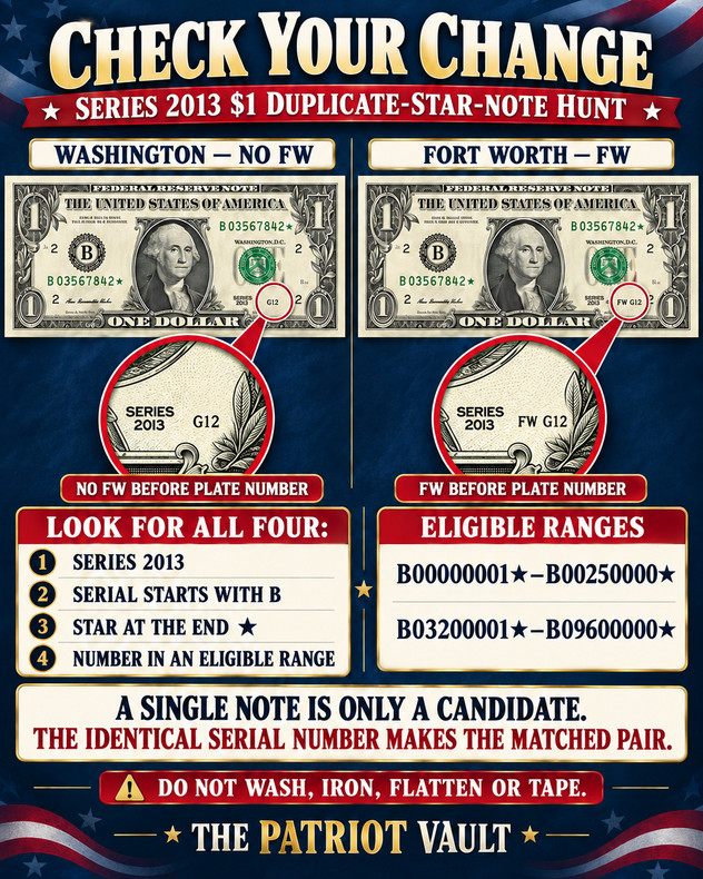 Check Your Change: The Series 2013 $1 Duplicate-Star-Note Hunt