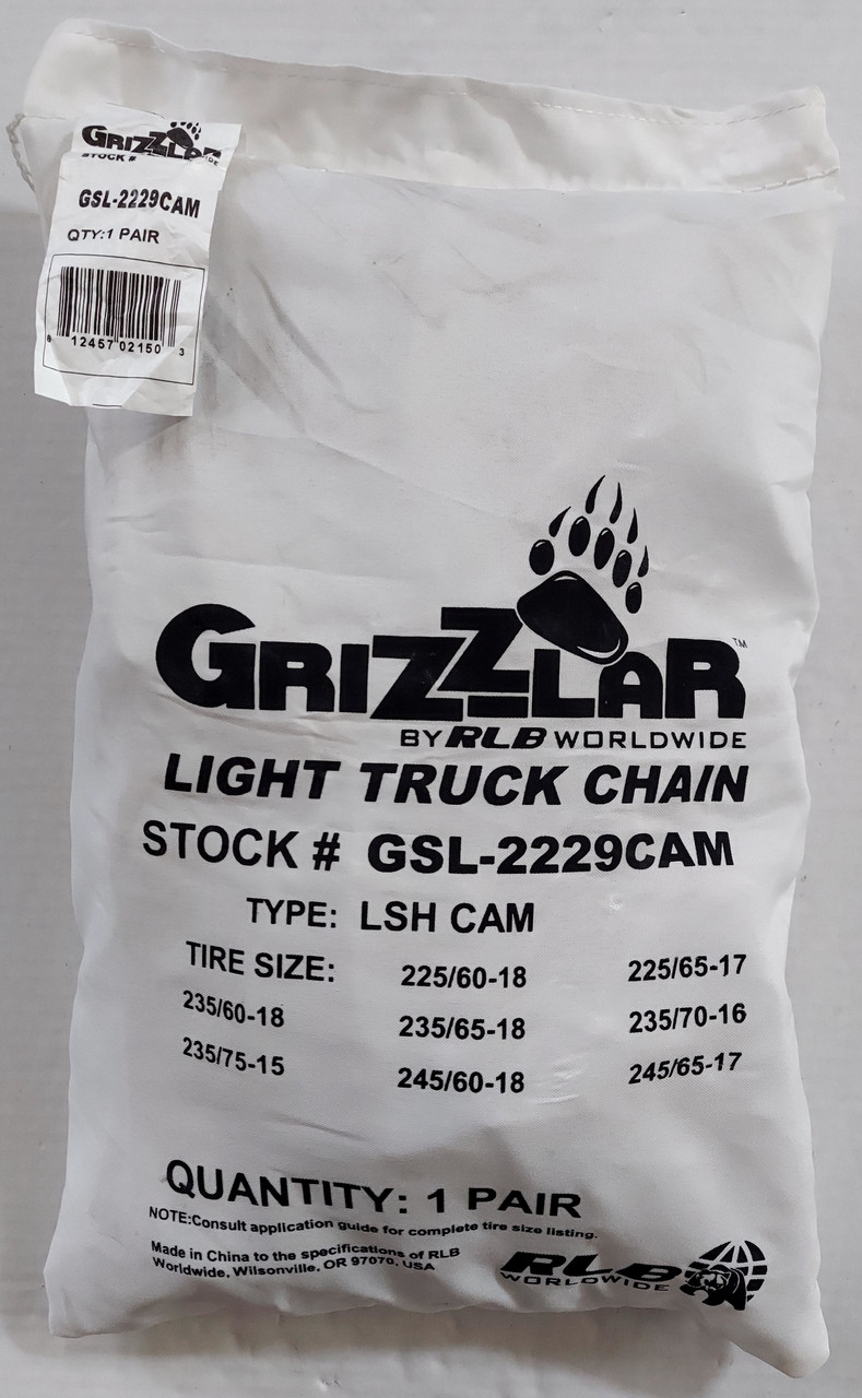 Grizzlar GSL-2229CAM Alloy Light Truck Ladder CAM Tire Chains 225