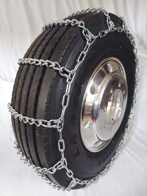 Grizzlar GSL-2249 Alloy Truck Ladder Twist Link Tire Chains 10.00-22, 11-24.5