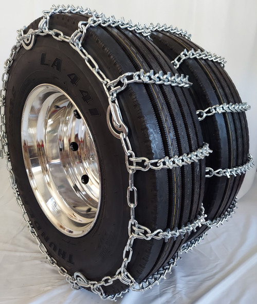 Grizzlar GSL-4845CAM Alloy Truck Ladder V-Bar CAM Dual Triple Twist Link Tire Chains 10.00-20 11-22.5 285/70-24.5 10.00/90-20 13/80-20