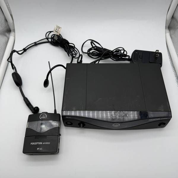 AKG Perception Wireless SR45 Receiver PT45 Bodypack Transmitter C544L Headset Mic AS-IS Parts/Repair READ