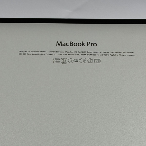 Apple MacBook Pro Retina A1398 i7-4960HQ 16GB 500GB SSD READ