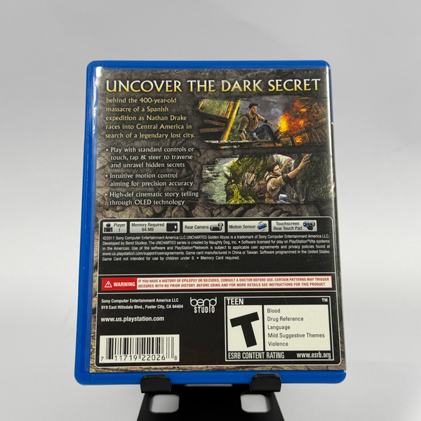 Uncharted: Golden Abyss PS Vita Tested CIB