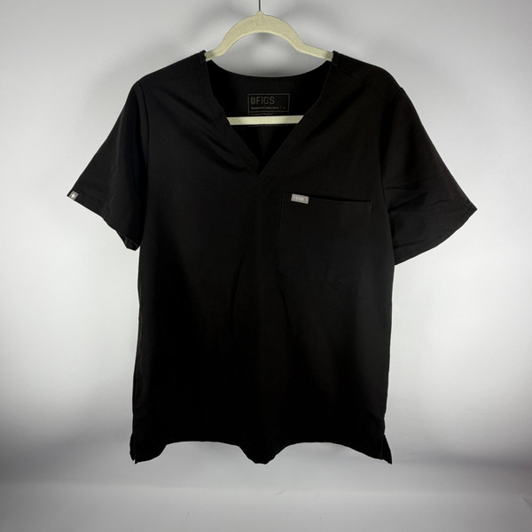 Figs Technical Collection Scrub Top Black Size Large Used Good