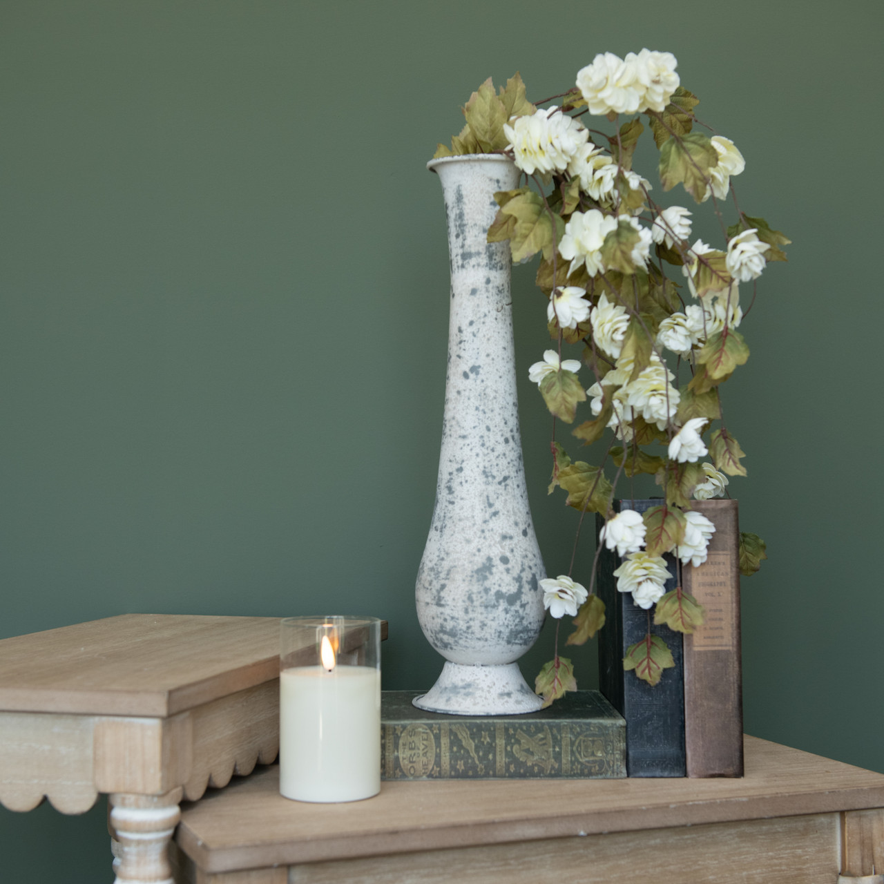 17.5" GREY METAL VASE
