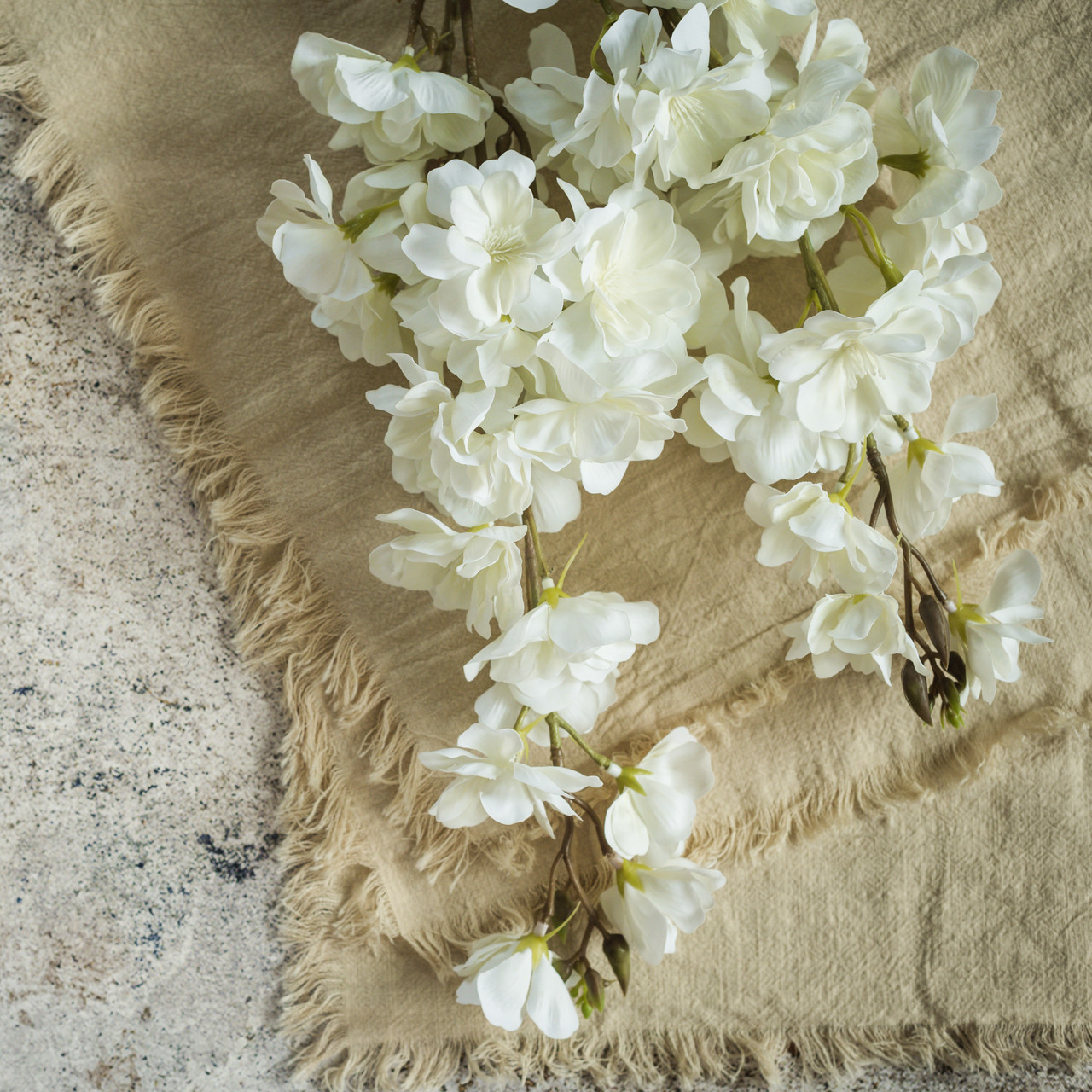 33" WHITE CHERRY BLOSSOM SPRAY