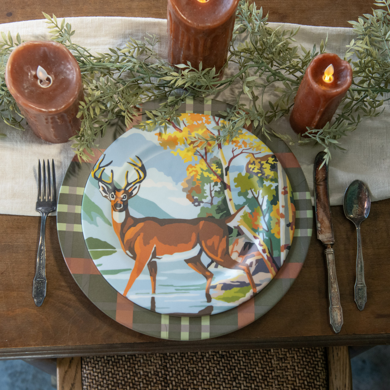 DEER BY THE WATER PAINT BY NUMBER PLATE
